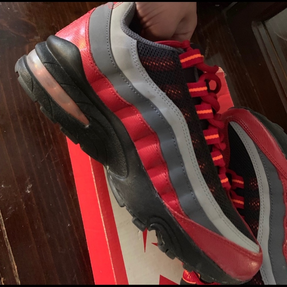 Red and black air max 95’s